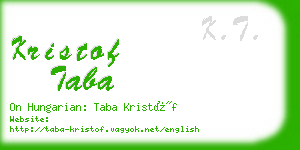 kristof taba business card